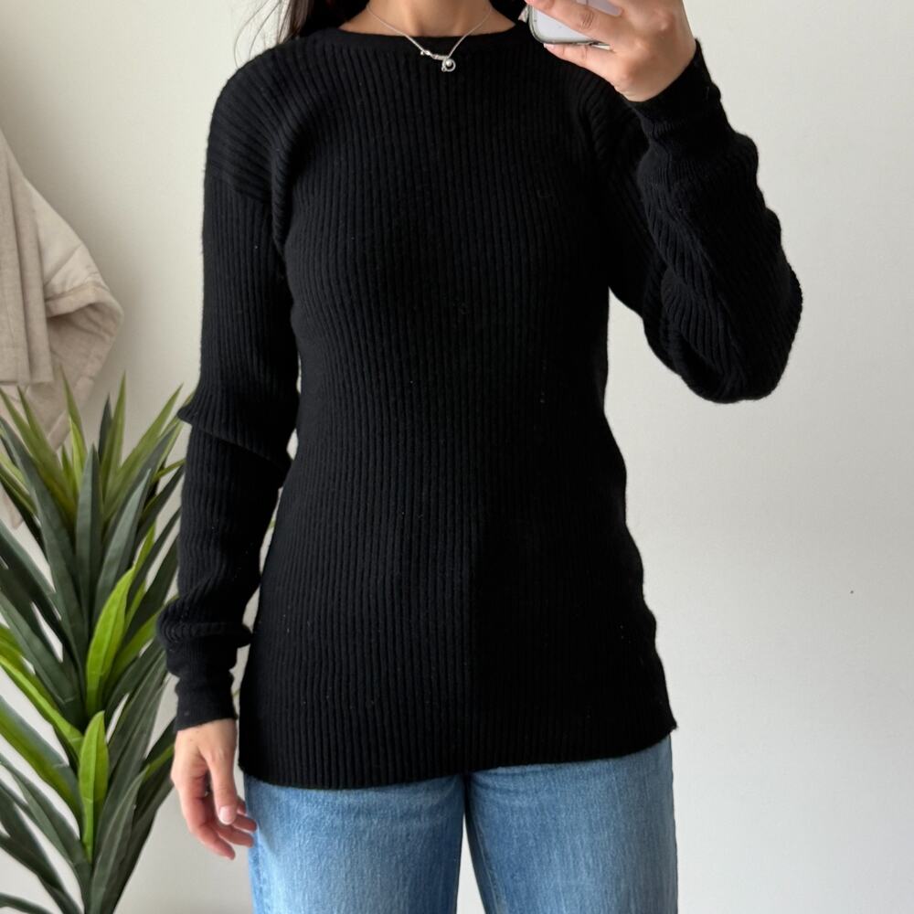 Michael Kors Collection Sweater Women Medium Black Cashmere Scotland Knit Luxury